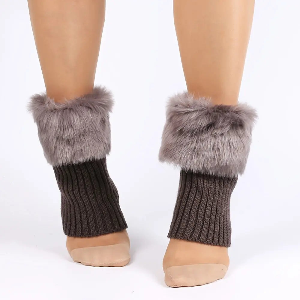 Winter Leg Topper Cuffs Plush Knit Boot Boot Pairs Socks Warmers, Women's Stockings & Hosiery MyFave Boutique