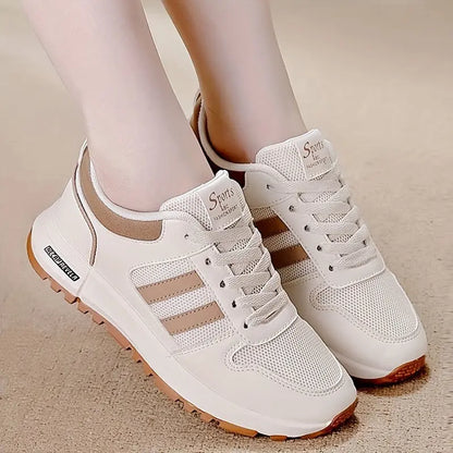 Women's Casual Fashion Sneakers Lightweight Comfortable Breathable Fabric Low Top Lace-up Shoes with Rubber Sole for All-Season - European & North American Exclusive MyFave Boutique