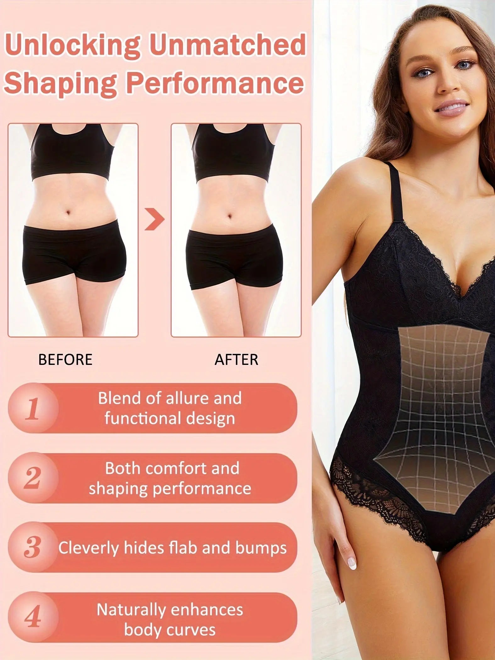 Women Lace Shapewear Bodysuit Tummy Control Body Shaper V Neck Fajas Sculpting Tank Tops Slimming Camisole Corset Trendy Party Outfits MyFave Boutique