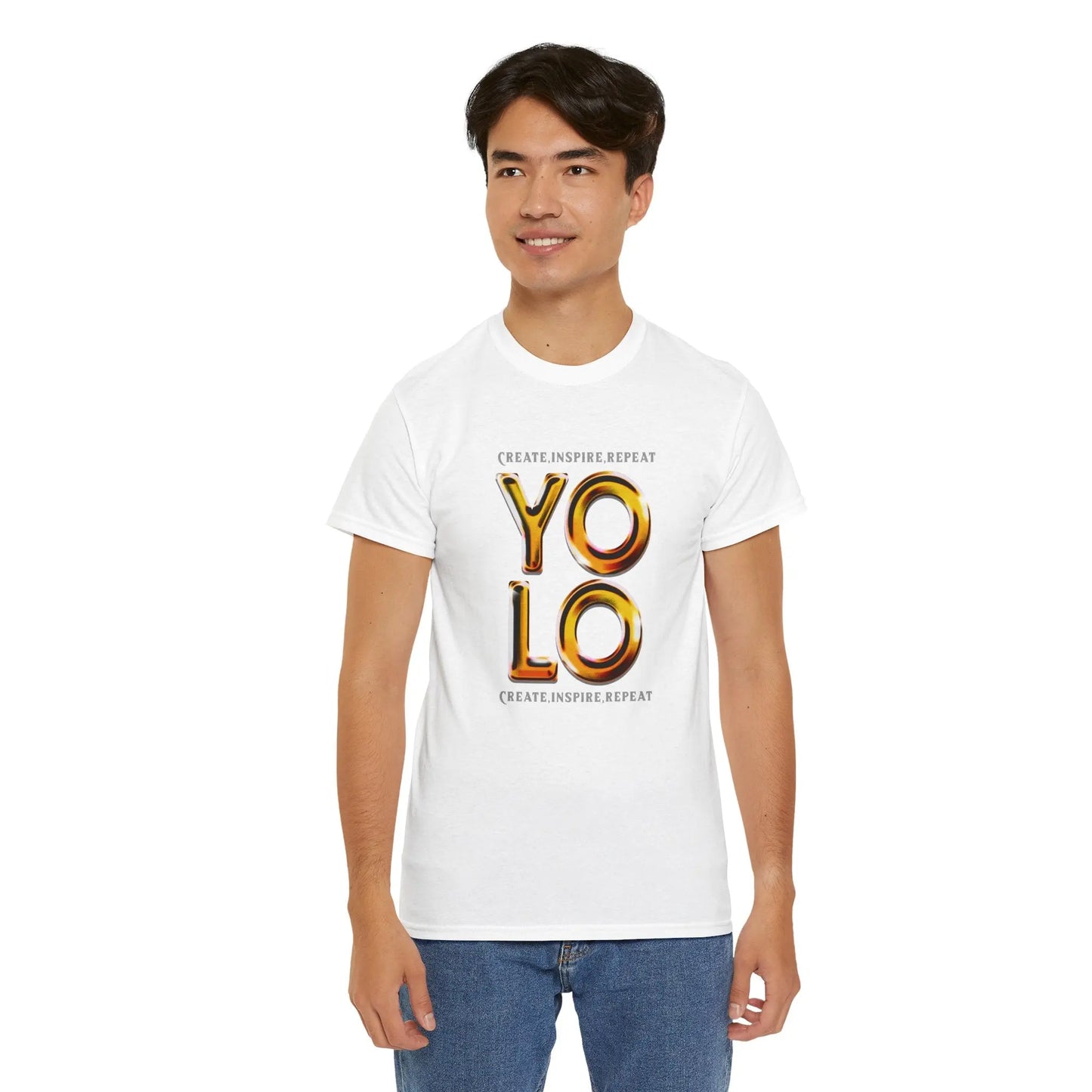 Create, Inspire, Repeat, Yolo, Motivational, Inspirational Unisex Cotton T-Shirt Printify