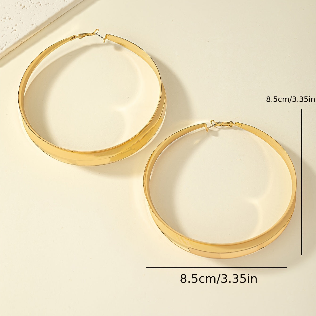 1 Pair Trendy Minimalist Hoop Earrings, Luxurious And Exaggerated Metal Oversized Statement Earrings For Vacation And Party Wearing MyFave Boutique