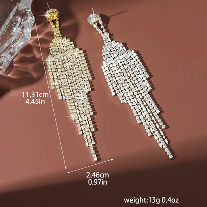 Festive Rhinestone Chandelier Tassel Earrings: Luxurious and Elegant for Women - Perfect for Valentine's Day, Weddings, and Parties - All Season Long MyFave Boutique