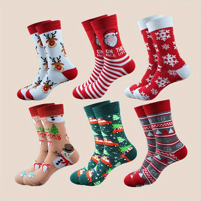 12 Pairs of Festive Christmas Socks for Women - Short Ankle Socks with Christmas Themes, Polyester Blend, Machine Washable, Perfect for the Holidays MyFave Boutique