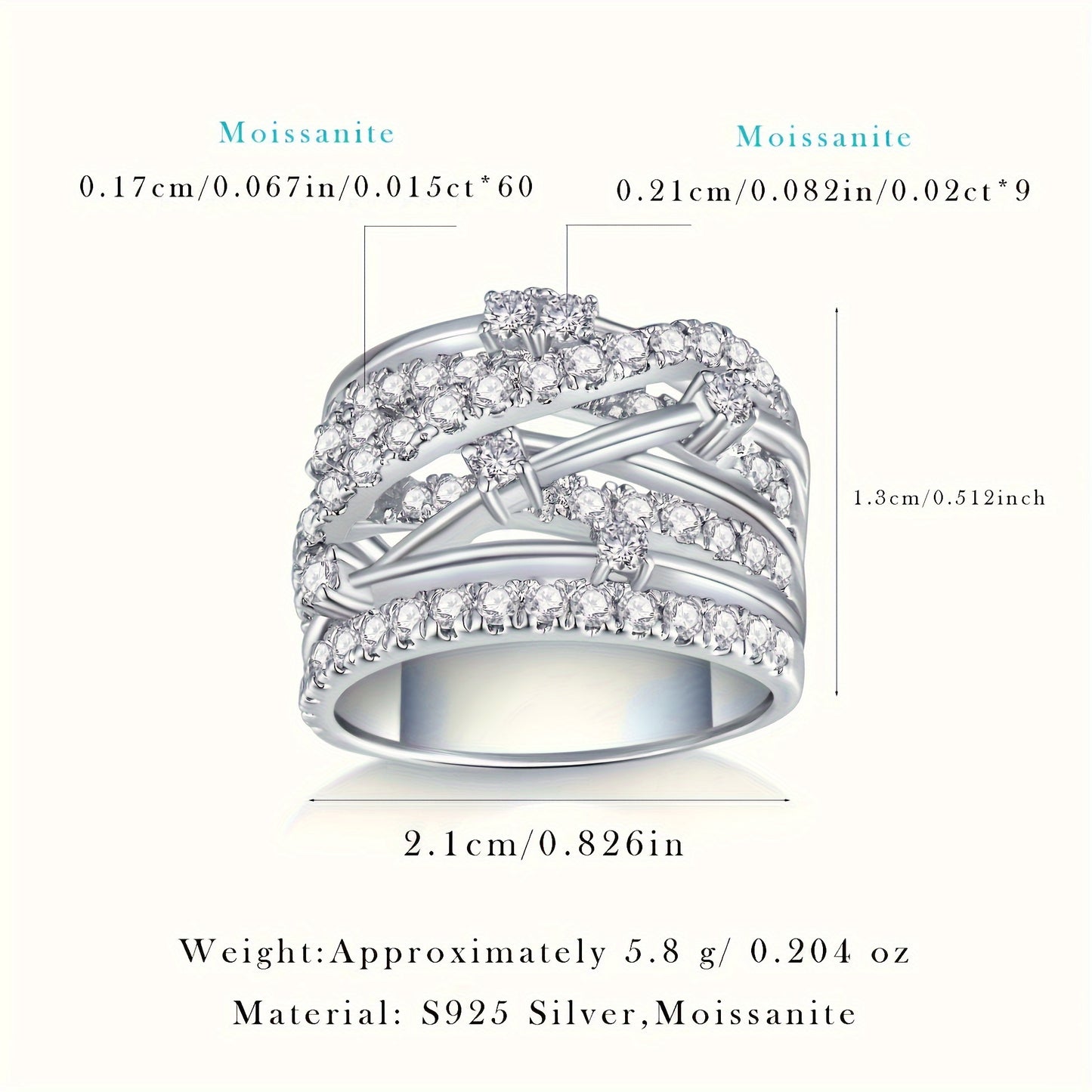 1 piece of 925 silver, 2024 new high-quality VVS-D color moissanite, women's fashion ring, suitable for engagement, wedding and confession, a gift for friends, loved ones and family, a must-have Valentine's Day gift for fashion parties MyFave Boutique