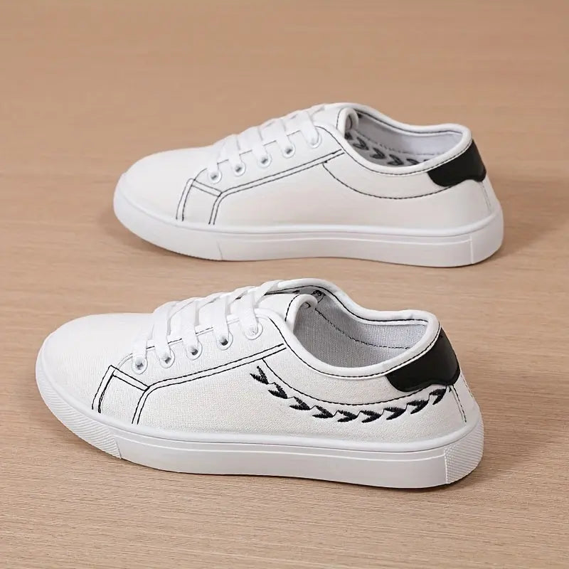 Women's Simple Canvas Shoes, Casual Lace Up Outdoor Shoes, Comfortable Low Top Sneakers MyFave Boutique