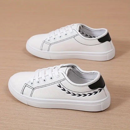 Women's Simple Canvas Shoes, Casual Lace Up Outdoor Shoes, Comfortable Low Top Sneakers MyFave Boutique