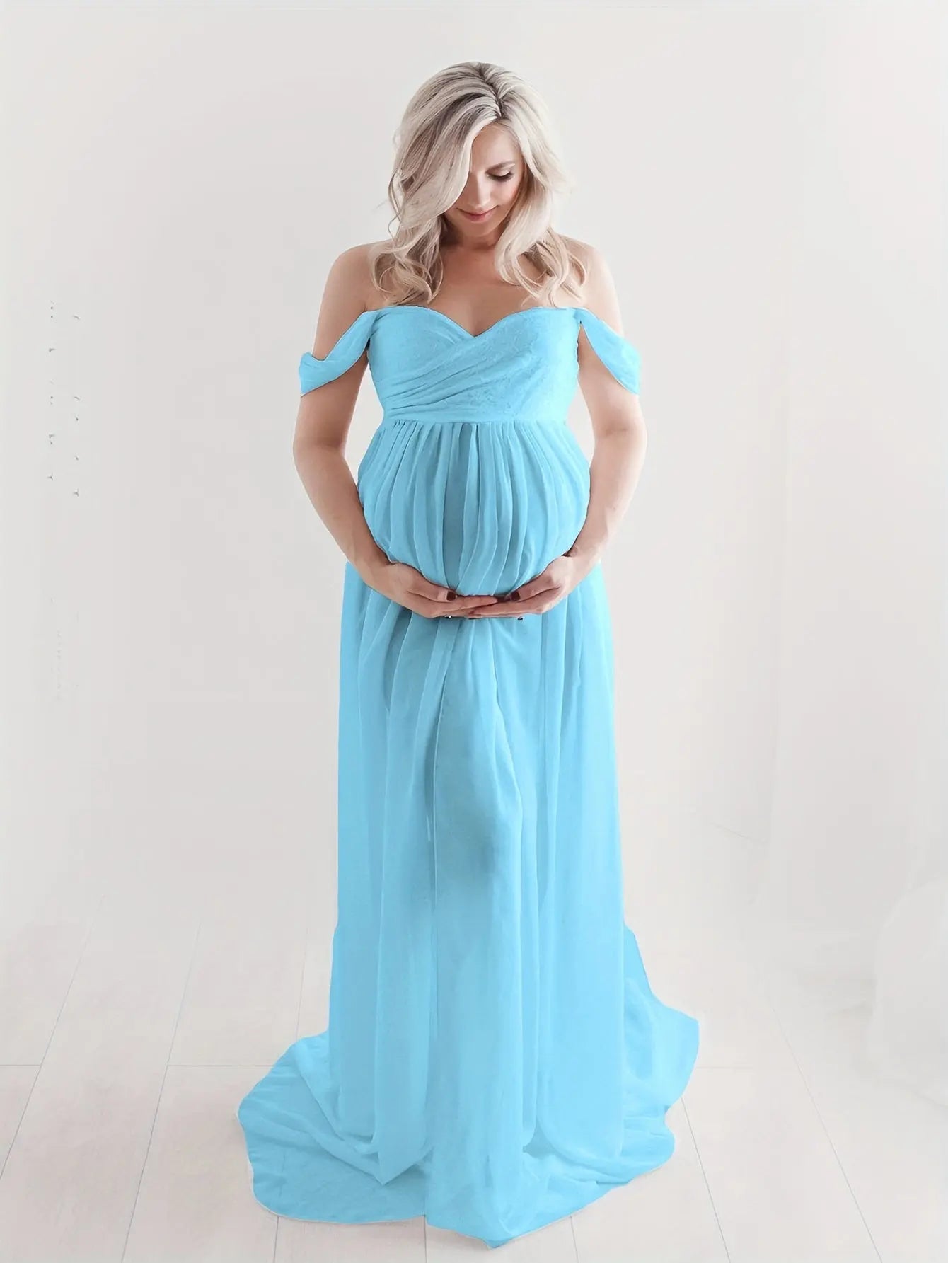 Sexy & Stylish Maternity Dress, Wrap Chest Long Dress With A Big Split, Perfect For Photography, Gender Reveal MyFave Boutique