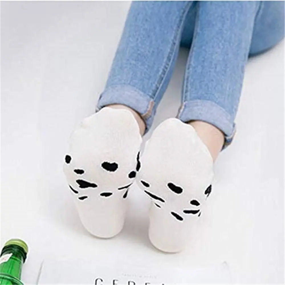 16pairs Women's Funny Cute Cartoon Stereoscopic Animals Ear Plush No Show Boat Socks MyFave Boutique