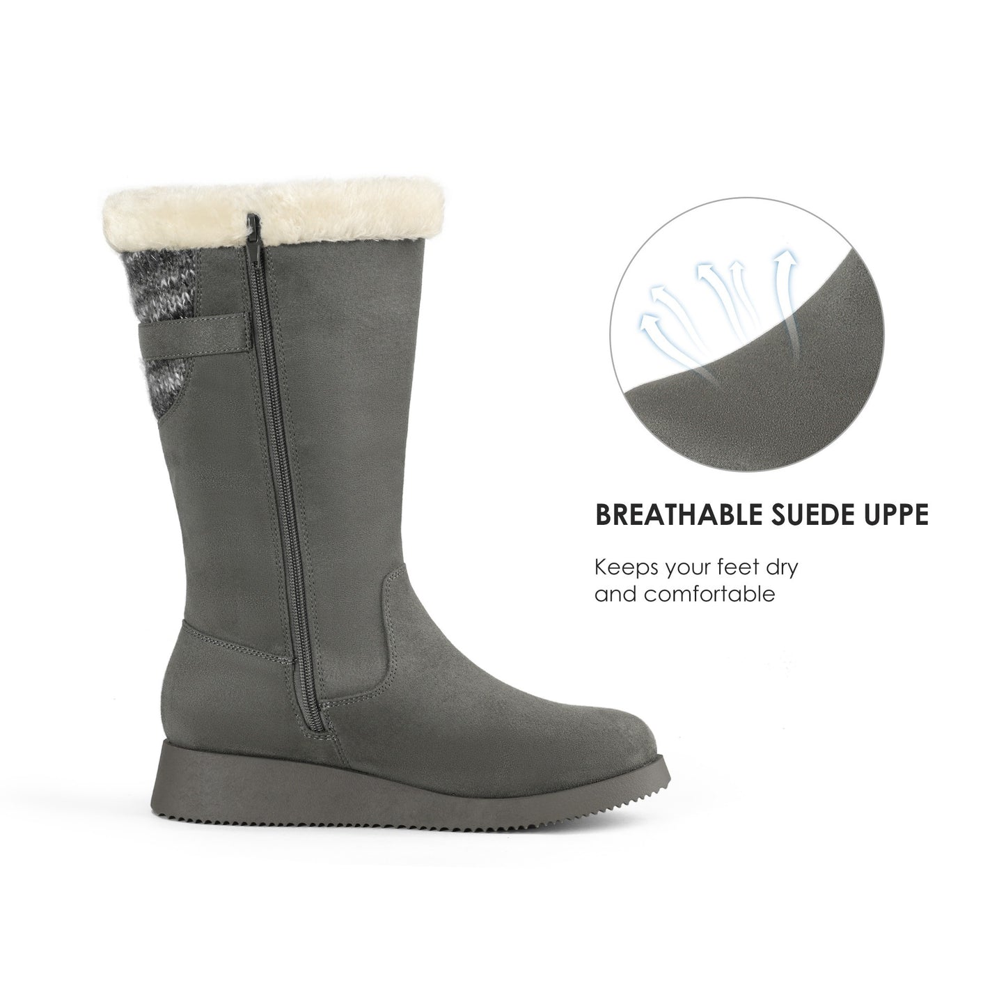 Womens Winter Snow Boots Mid-Calf Fashion Furry Warm Tall Boot MyFave Boutique