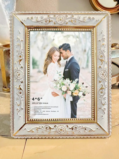 Gold & White - Classic Executive, Picture Frame 4x6" (101.6x152.4mm) MyFave Boutique