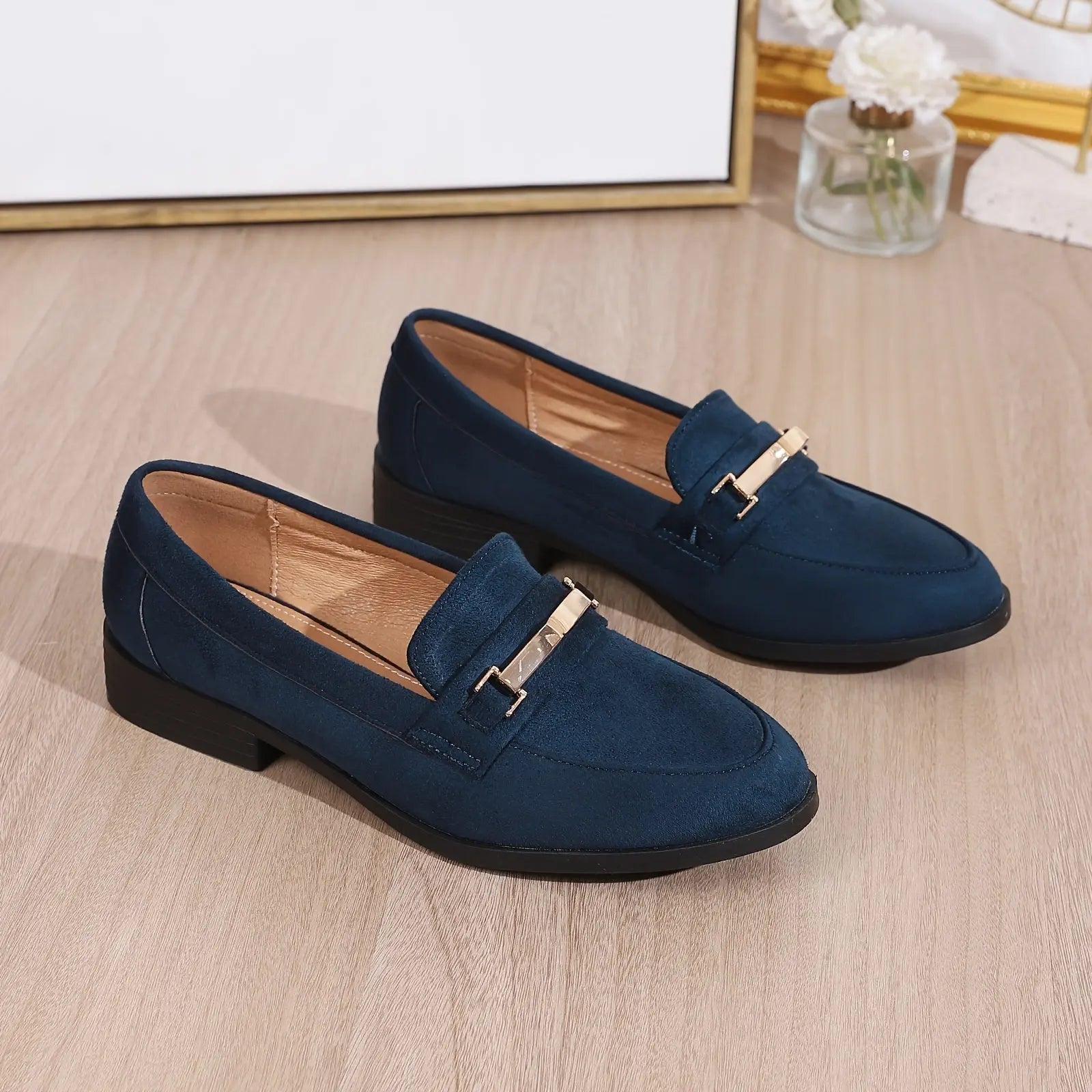 Women's Retro Buckle Loafers with Pointed Toe, Slip-On Casual Shoes for All Occasions MyFave Boutique