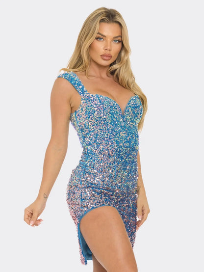 Glamorous Sparkling Sequin Mini Dress - Irresistible for Night Parties, Clubbing, and Special Occasions MyFave Boutique