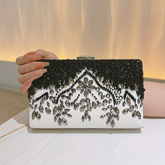 Beaded Rhinestone Evening Bag Vintage And Elegant Box Clutch Purse Women's Wedding Handbags For Party Prom MyFave Boutique