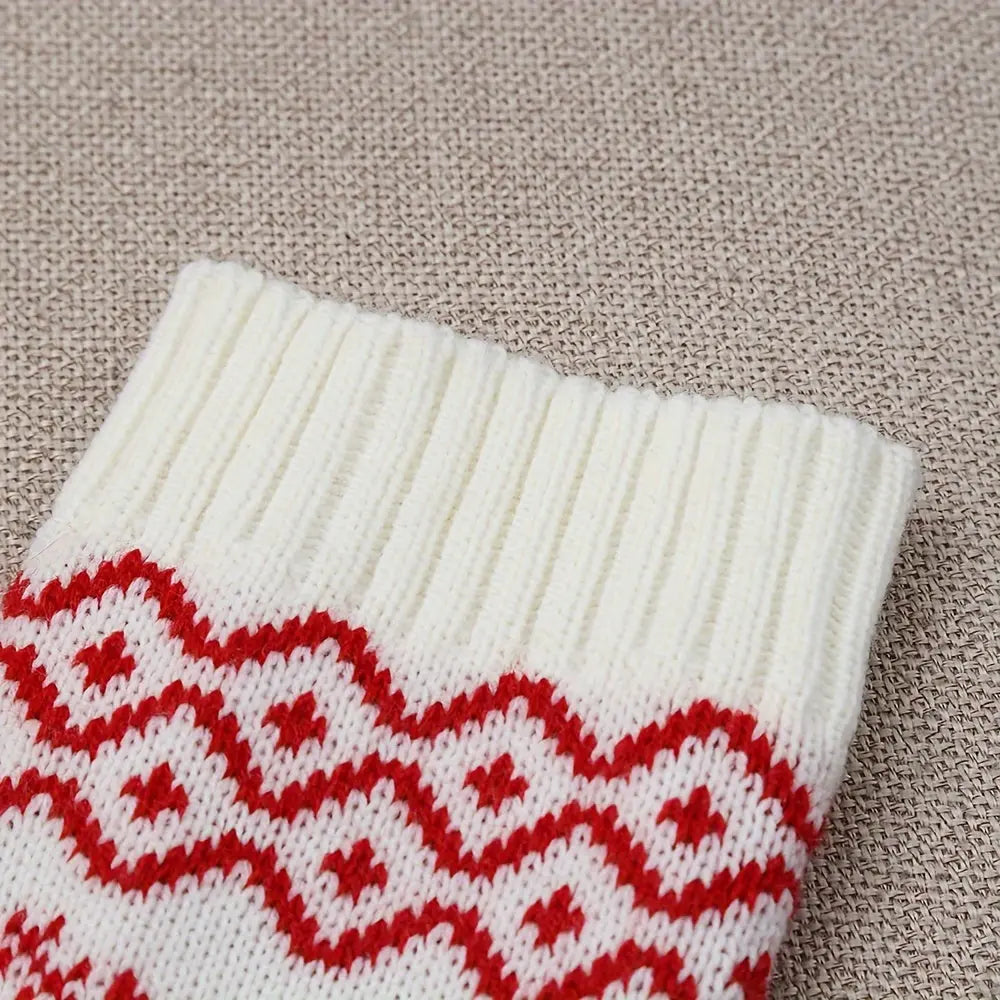 Women's Festive Christmas Reindeer Over-the-Knee Socks - Warm Acrylic Knit, Elegant Design, Hand Washable, 1 Pair MyFave Boutique