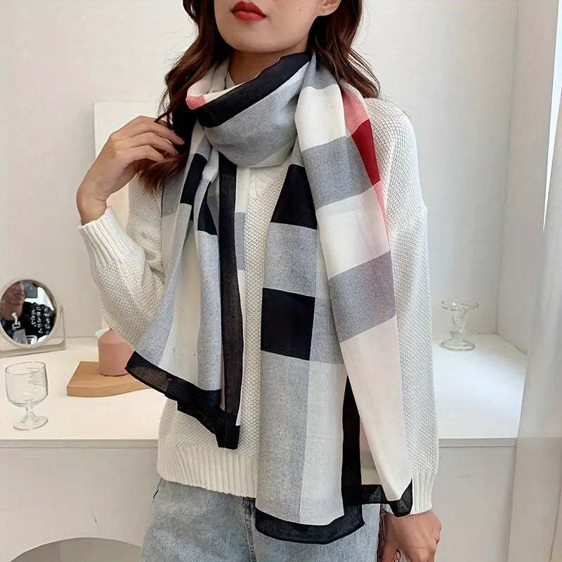 Simple Stripe Printed Scarf Thin Soft Skin Friendly Shawl Summer Travel Windproof Lightweight Scarves For Women MyFave Boutique