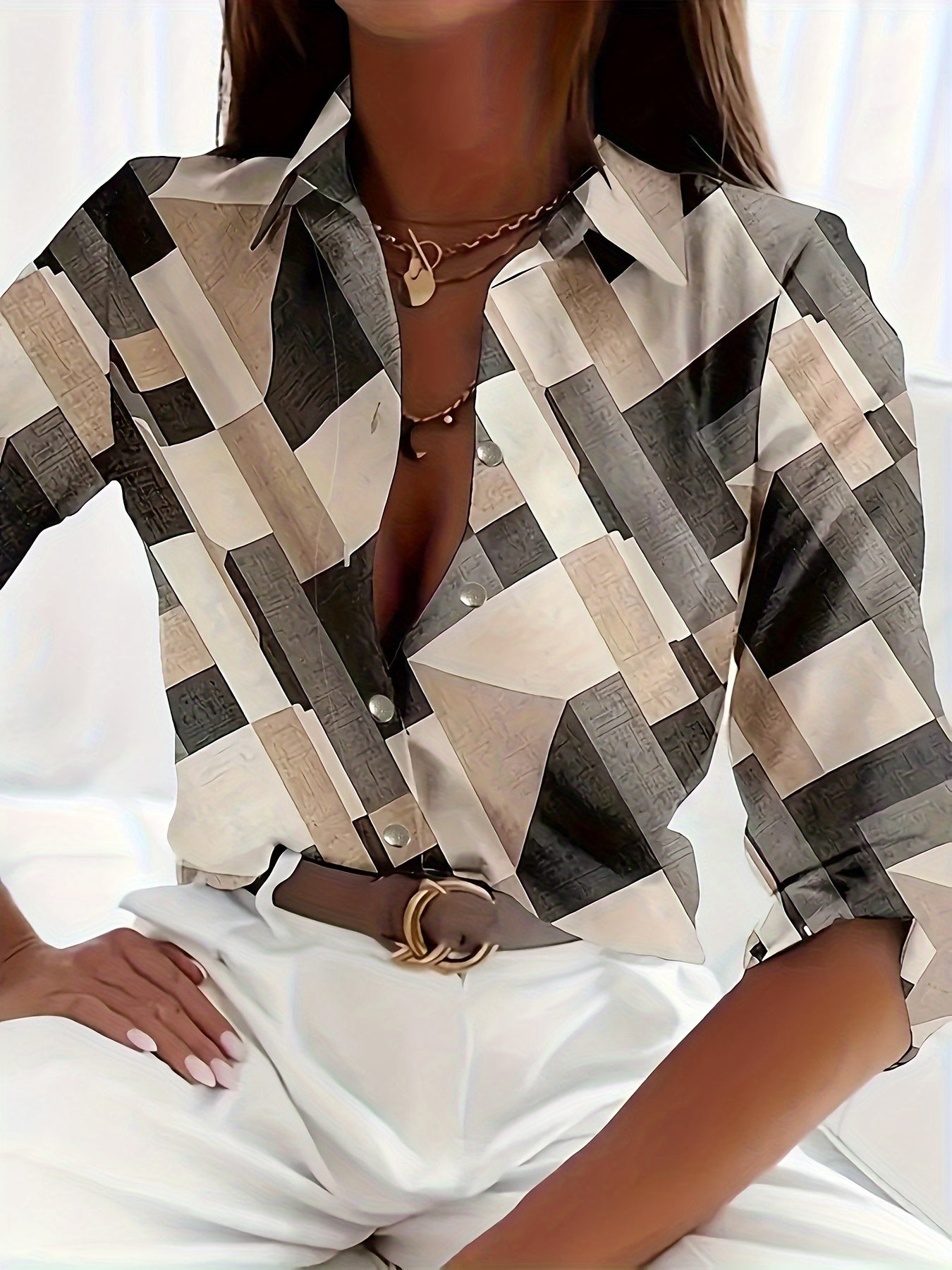 Women's Classic Button-Down Blouse - Stylish and Versatile Casual Shirt for any Occasion MyFave Boutique