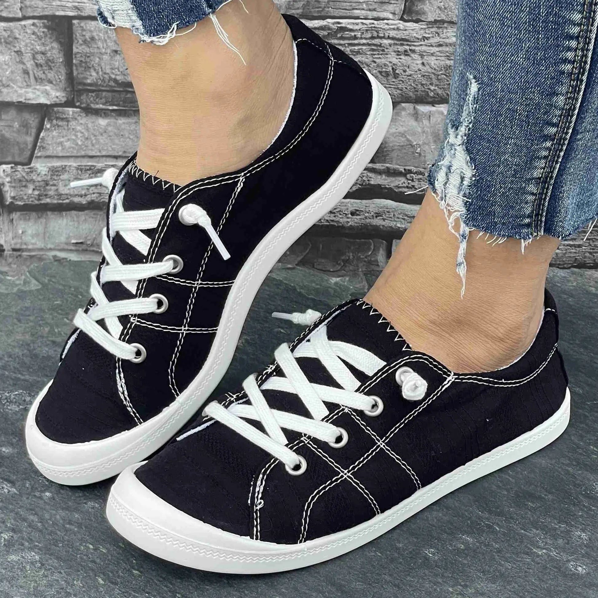 Women's Casual Canvas Sneakers for Outdoor Activities: All-Season Comfort Fit MyFave Boutique