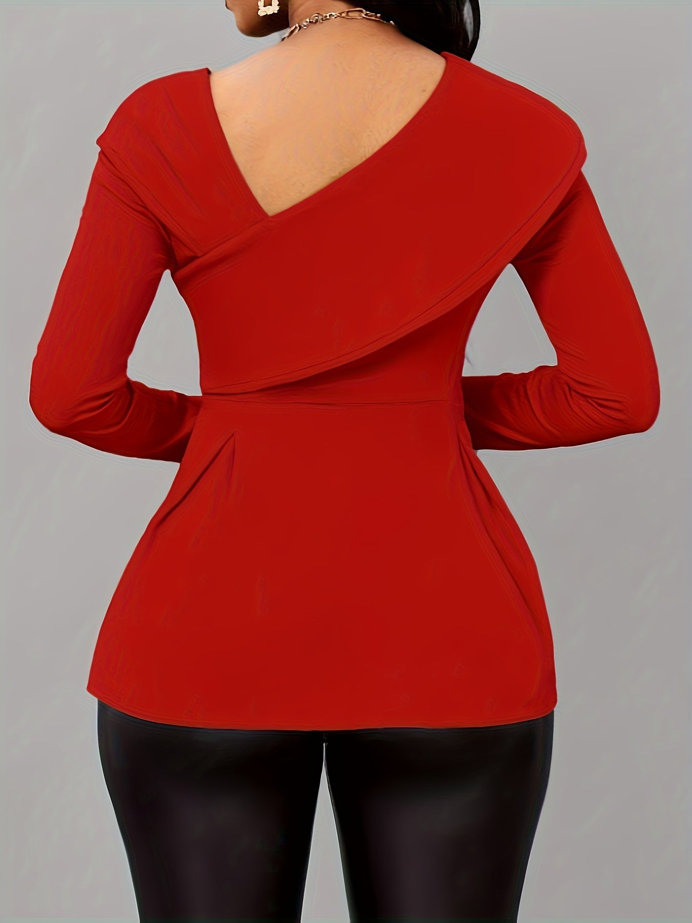 Women's Fashionable And Elegant Solid Color Long Sleeve T-Shirt Tops MyFave Boutique