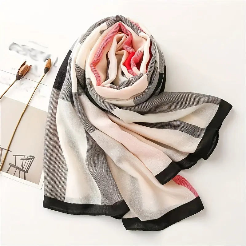 Simple Stripe Printed Scarf Thin Soft Skin Friendly Shawl Summer Travel Windproof Lightweight Scarves For Women MyFave Boutique