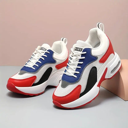 Women's Colorblock Height-Increasing Sneakers: Breathable, Shock-Absorbing Casual Athletic Shoes MyFave Boutique