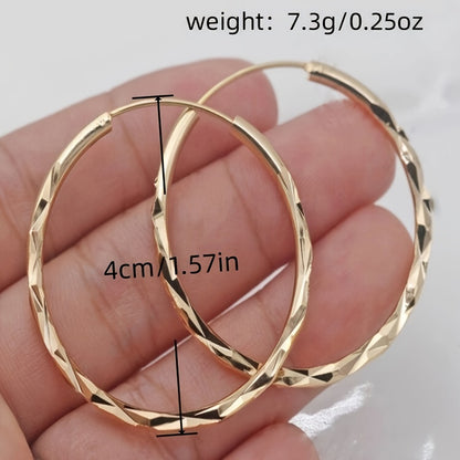 Stylish Big Circle Hoop Earrings For Women Copper Jewelry Daily Casual Round Earrings MyFave Boutique