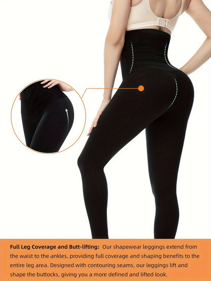 Shapewear Leggings for Women: Tummy Control, High Waisted, Firm Compression Yoga Leggings, Body Shaper Tights MyFave Boutique