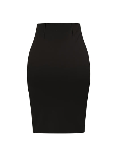 Elegant High Waist Bodycon Skirt with Solid Ring Decor for Women's Spring & Fall Fashion MyFave Boutique