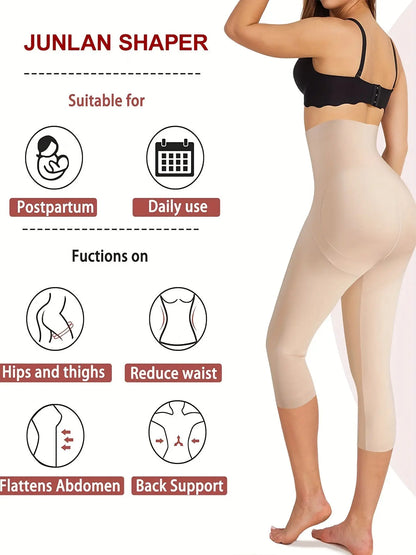 JUNLAN High-Waisted Shaping Crop Pants with Tummy Control and Butt Lift, Seamless Women's Underwear & Shapewear MyFave Boutique