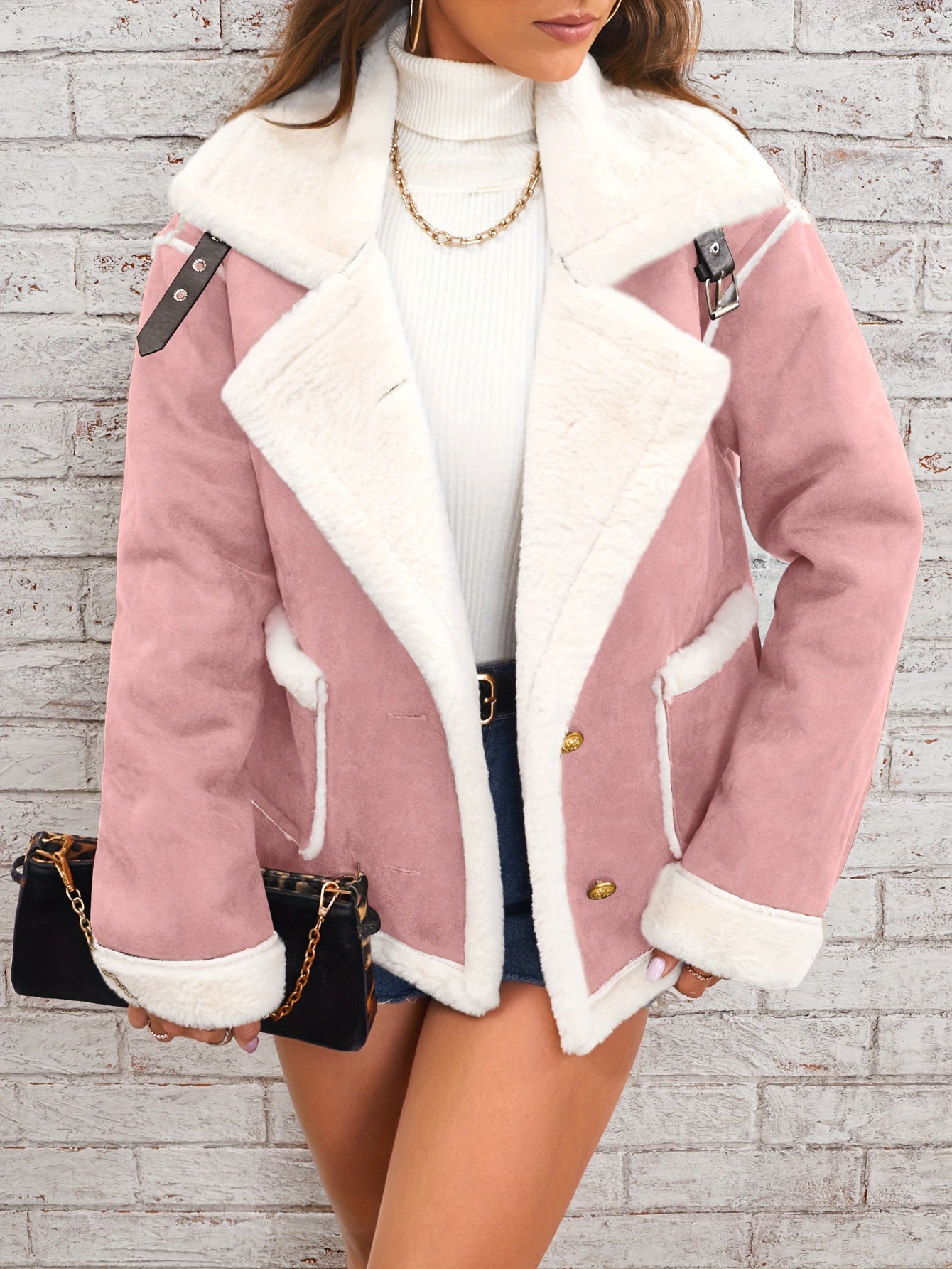 Women's Lapel Plush Jacket - Cozy Winter Outwear for Casual Comfort MyFave Boutique