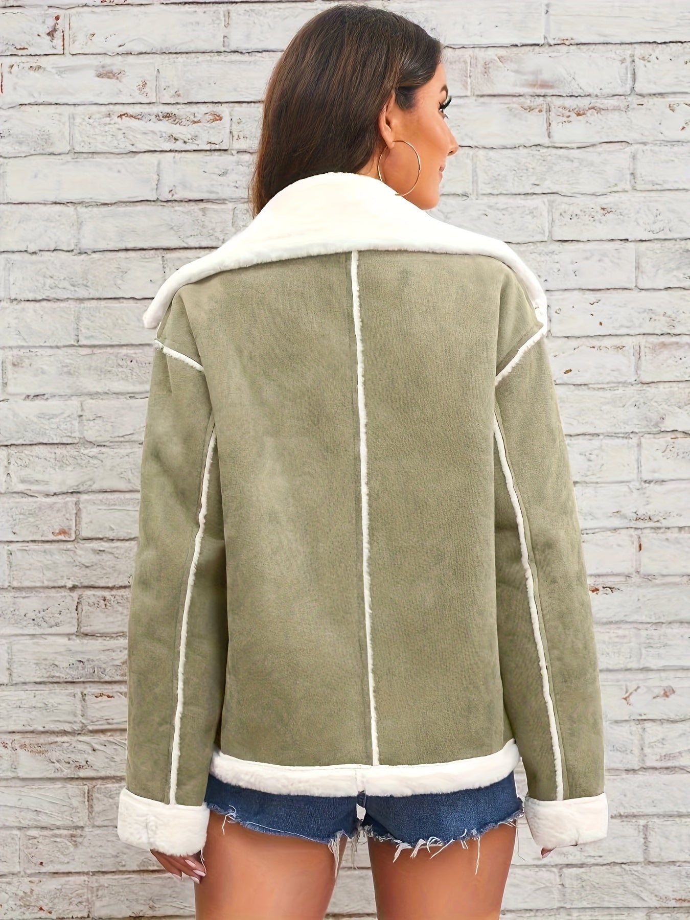 Women's Lapel Plush Jacket - Cozy Winter Outwear for Casual Comfort MyFave Boutique