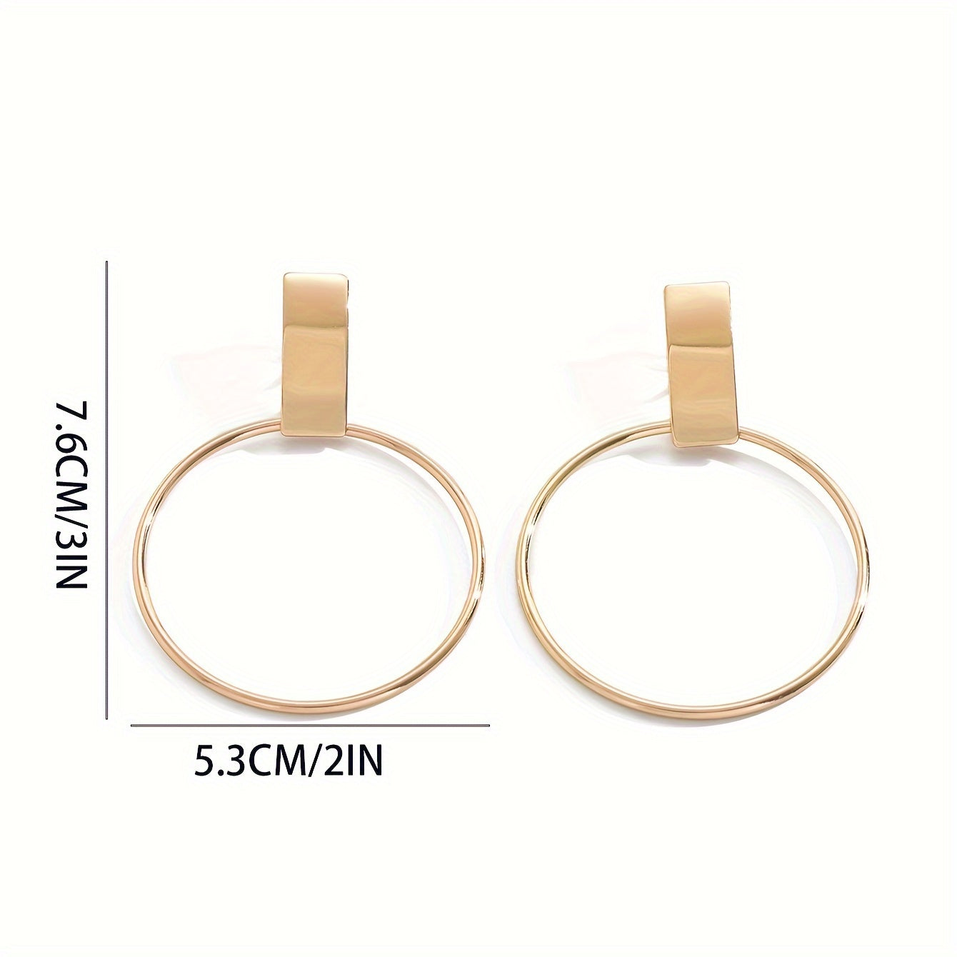 Geometric Minimalist Circle Clip-On Earrings for Women, Simple Fashion Non-Pierced Ear Clips, Daily Wear No Mosaic Ear Cuffs, Versatile Design for All Seasons - Pair MyFave Boutique