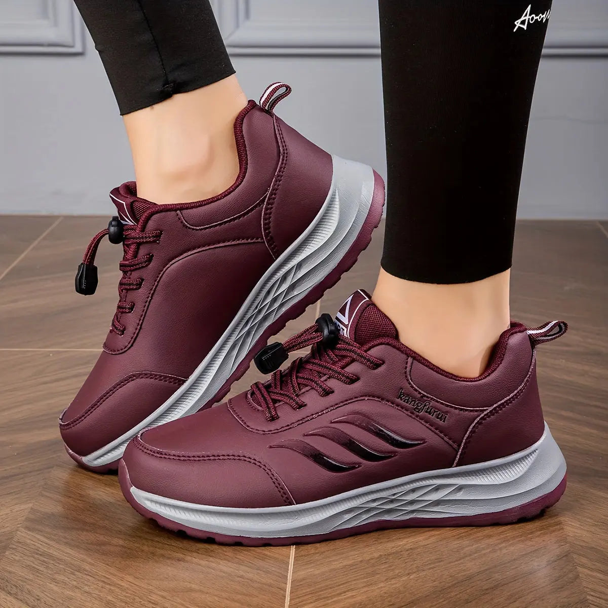 Women's Drawstring Sports Shoes, Waterproof Anti-slip Low Top Running Sneakers, Outdoor Gym Jogging Trainers MyFave Boutique