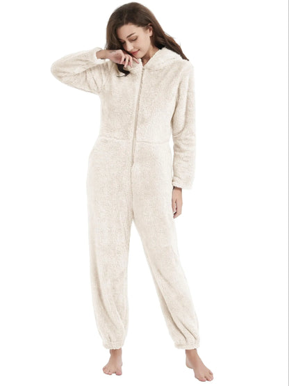 Womens Onesies Pajamas One-Piece Hooded Adult Pajama Jumpsuit Winter Fuzzy Sleepwear MyFave Boutique