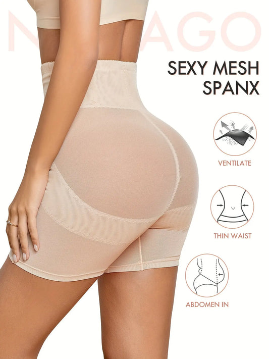 Contrast Mesh Shaping Panties, Tummy Control Compression Panties To Lift & Shape Buttocks, Women's Underwear & Shapewear MyFave Boutique