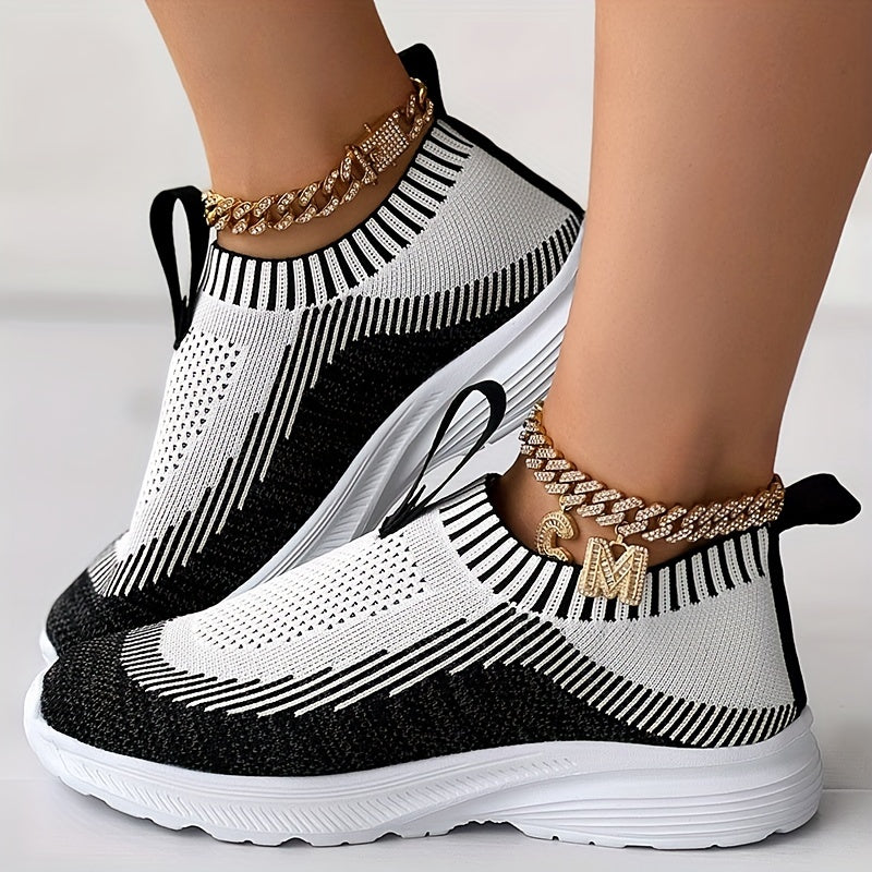 Women's Breathable Round Toe Slip-On Flatform Sneakers, Casual Sporty Comfy Shoes MyFave Boutique