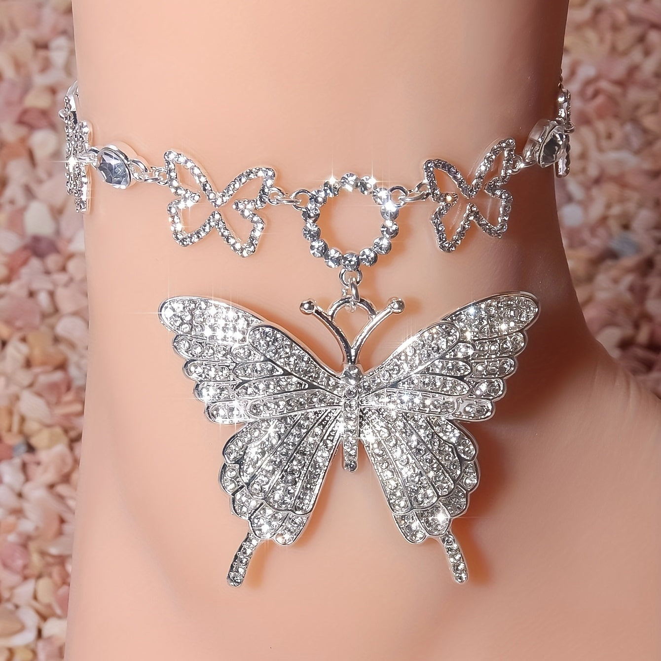 Full Rhinestones Size Butterfly design Anklet 1pcs personality female foot chain MyFave Boutique