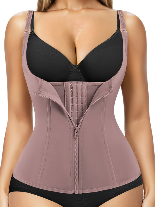 Zipper Shaping Cami Tops, Waist Trainer Tummy Control Slimmer Open Bust Top, Women's Underwear & Shapewear MyFave Boutique