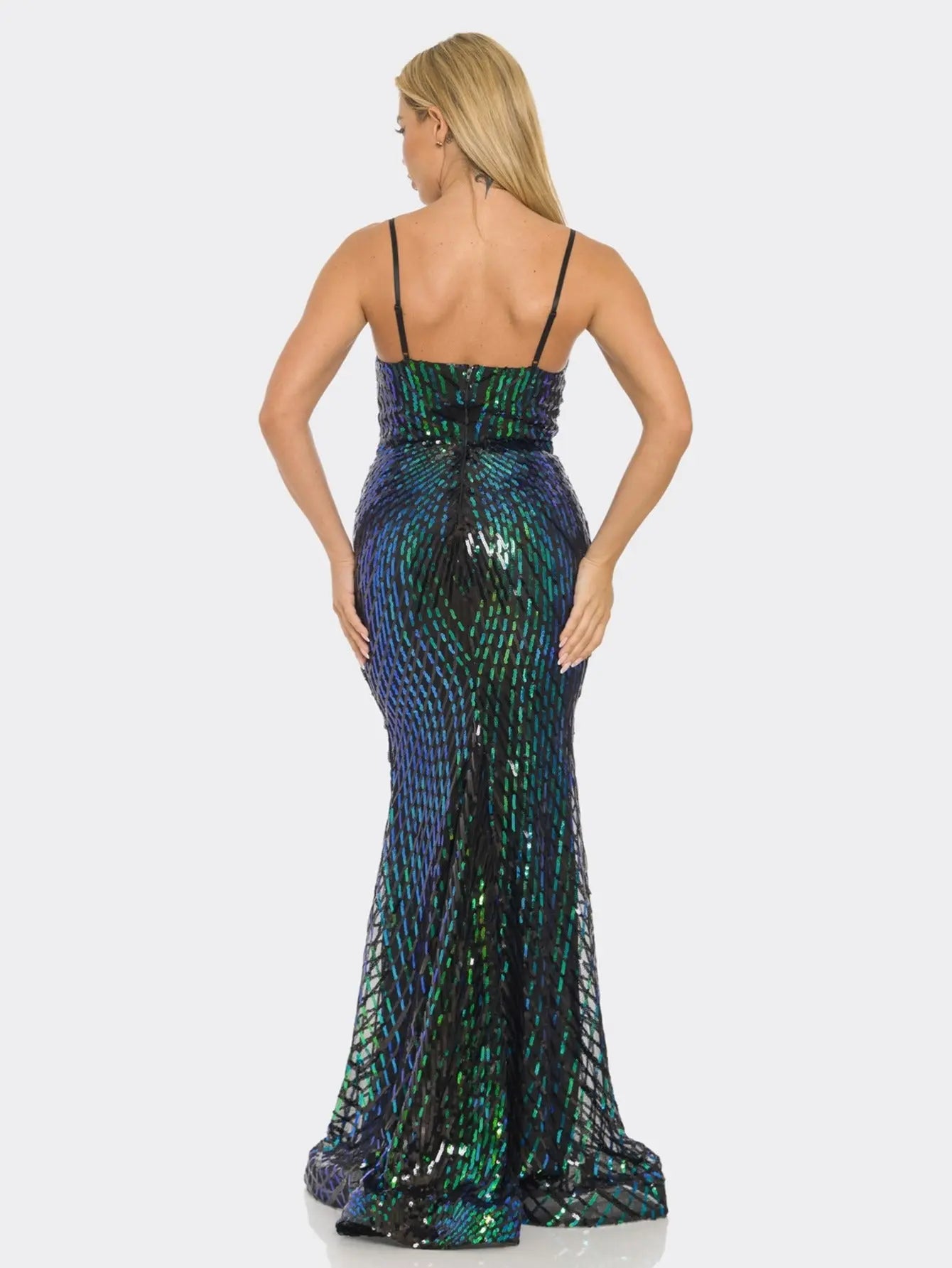 Glamorous Sequin Mermaid Gown - Stunning Strapless Dress with Shimmering Sequins for Parties, Galas, and Special Occasions - Available in Green, Purple, and Red MyFave Boutique