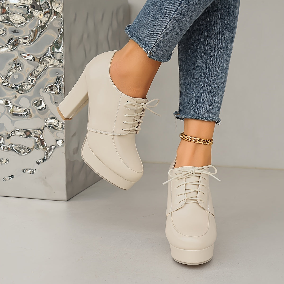 Stylish Women's Lace-Up Platform Heels for Any Occasion MyFave Boutique