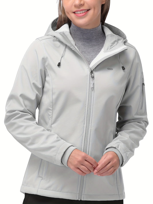 Women's Waterproof Sports Jacket with Fleece Liner and Zipper Pocket - Windproof and Comfortable for Outdoor Activities MyFave Boutique