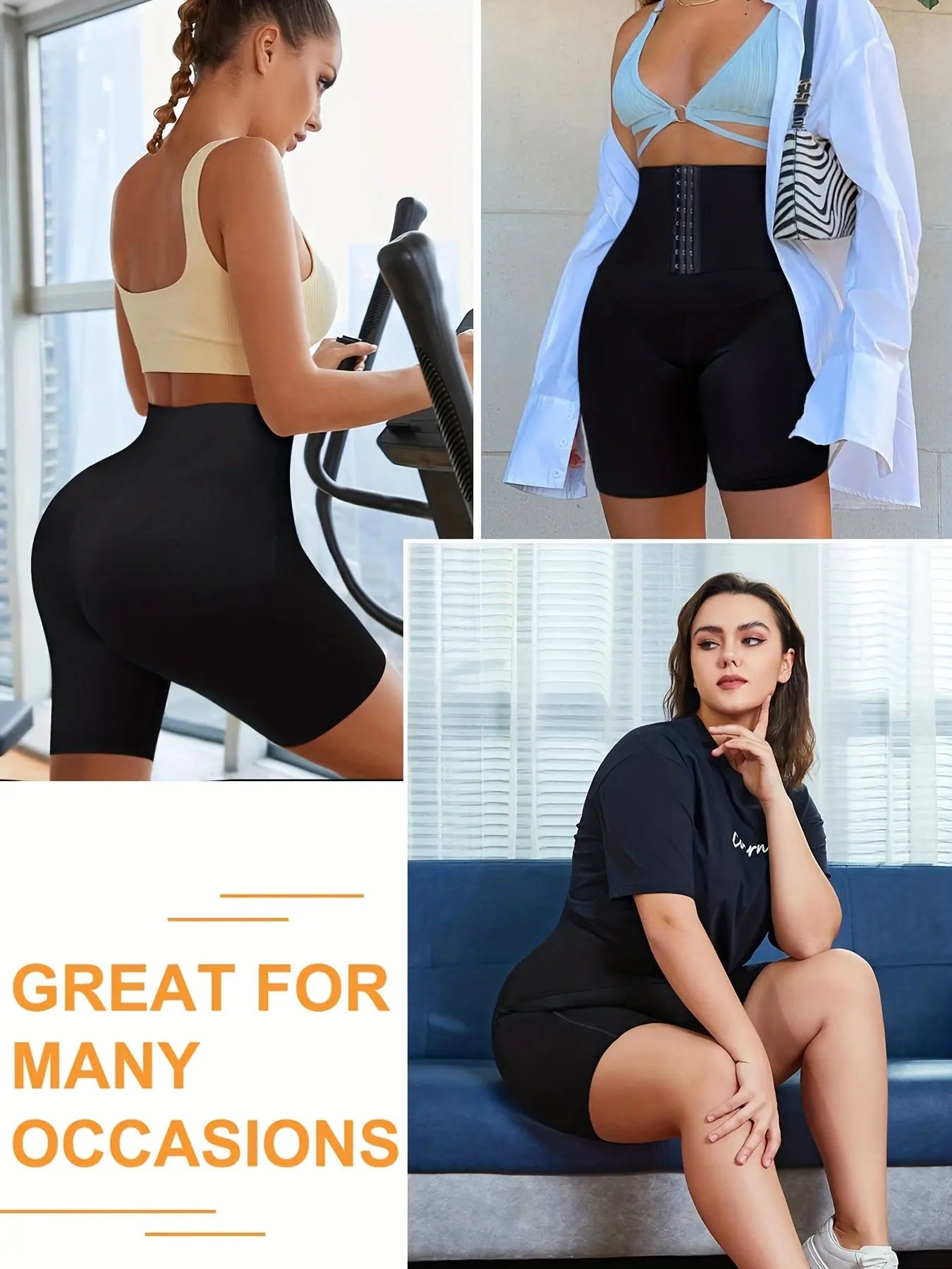 Women's Activewear: Breasted Compression Shorts With Pockets & Butt Lifting for Waist Training & Tummy Control Sports! MyFave Boutique