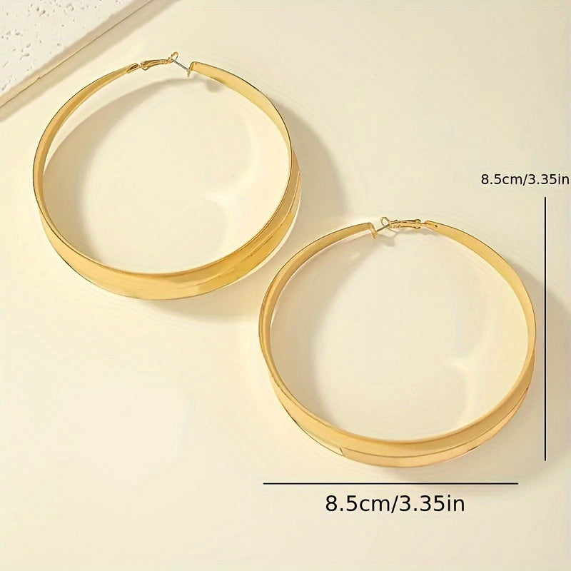 Trendy Minimalist Hoop Earrings: Luxurious Metal Oversized Statement Earrings for Vacation and Party MyFave Boutique