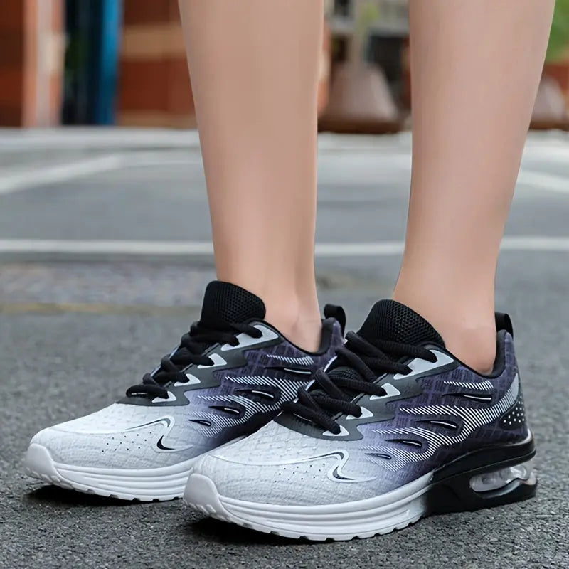 Women's Ombre Lace-Up Running Sneakers with Air Cushioning and Breathable Mesh for Walking and Casual Wear MyFave Boutique