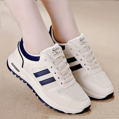 Women's Casual Fashion Sneakers Lightweight Comfortable Breathable Fabric Low Top Lace-up Shoes with Rubber Sole for All-Season - European & North American Exclusive MyFave Boutique