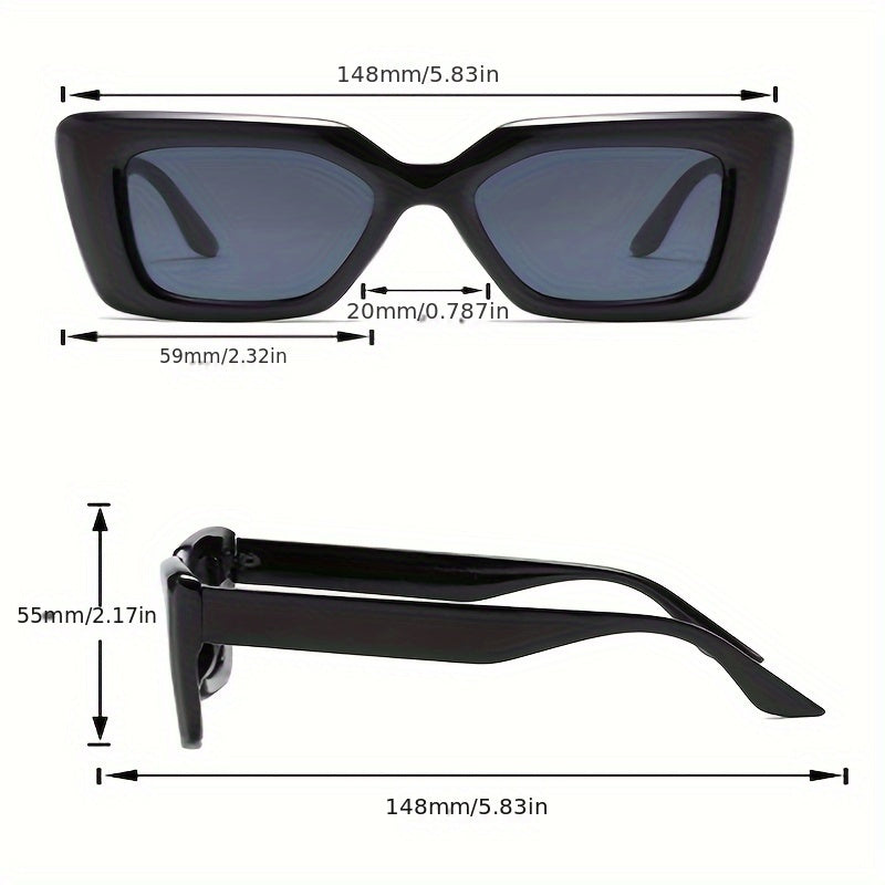 5 Pcs New Big Frame Square Jelly-Color Women Sunglasses, Fashionable & Elegant, Suitable For Outdoor UV-Protection MyFave Boutique