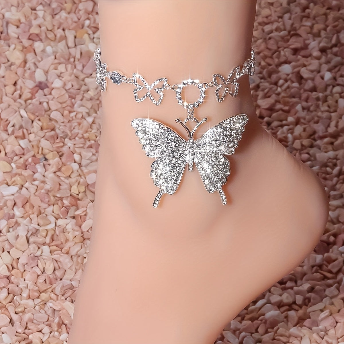 Full Rhinestones Size Butterfly design Anklet 1pcs personality female foot chain MyFave Boutique