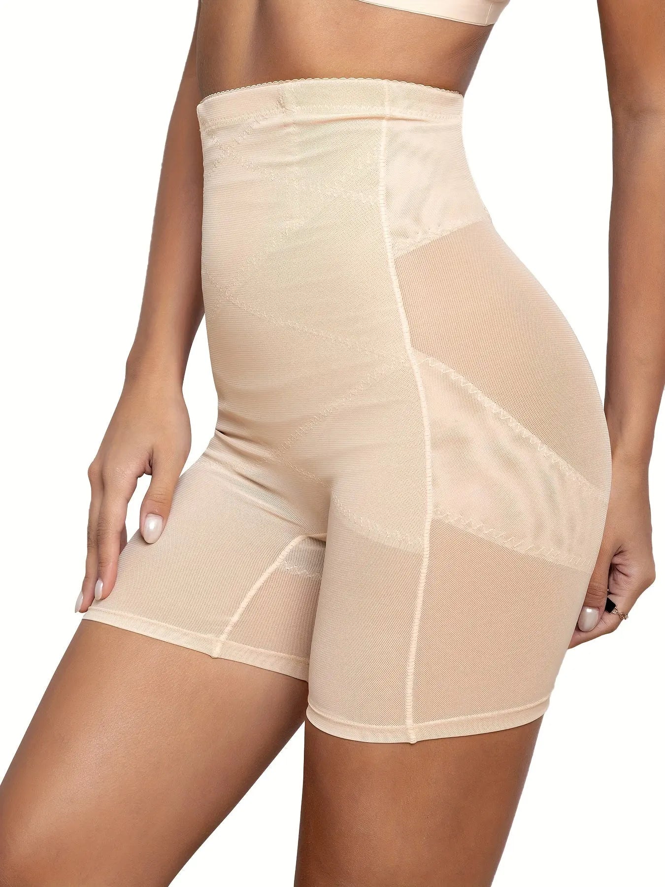 Contrast Mesh Shaping Panties, Tummy Control Compression Panties To Lift & Shape Buttocks, Women's Underwear & Shapewear MyFave Boutique