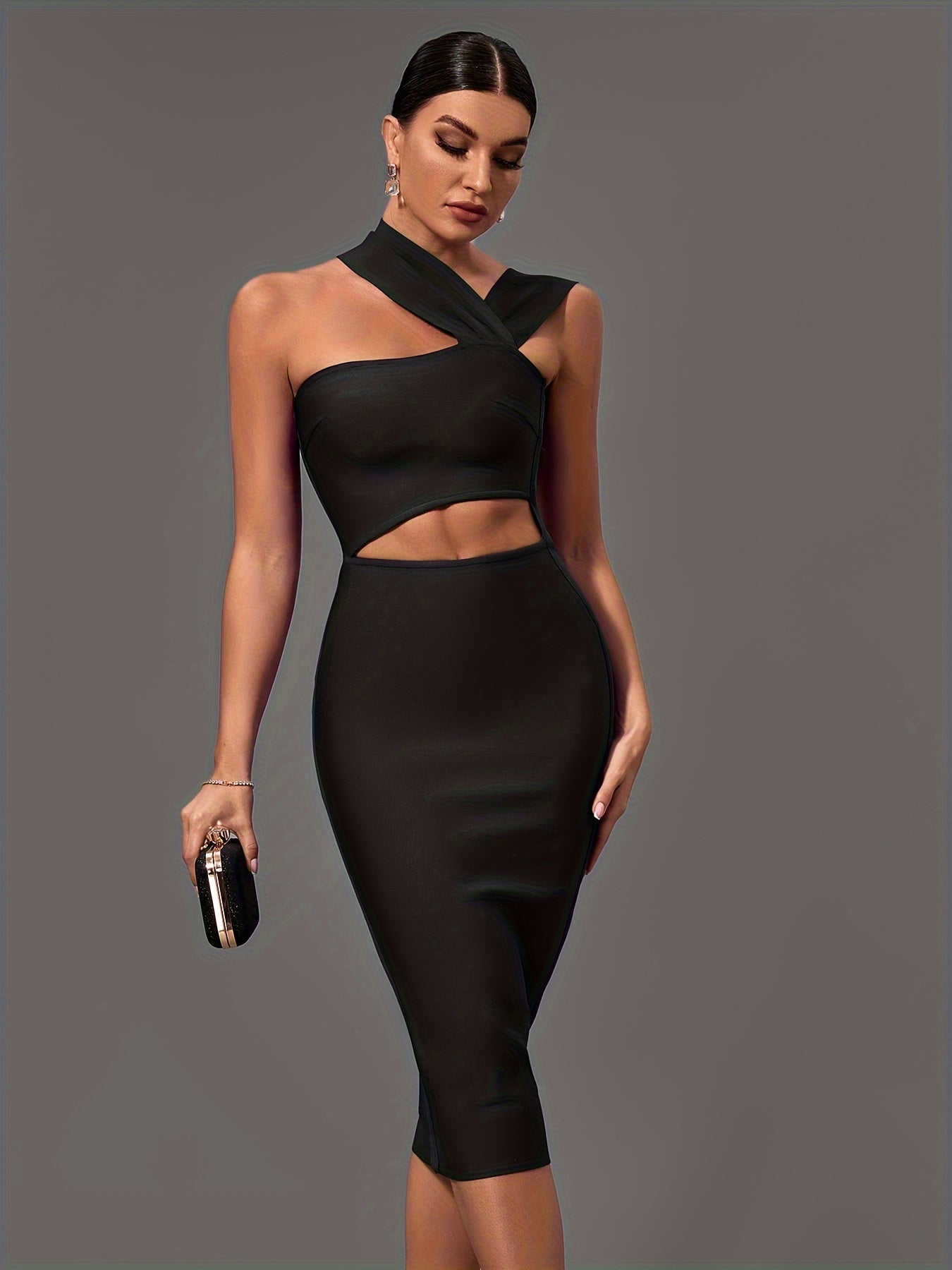 Cut Out Asymmetrical Dress, Sexy Bodycon Sleeveless Dress, Women's Clothing MyFave Boutique