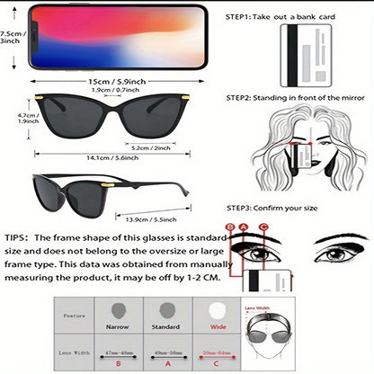 5pcs Unisex Cat Eye Shaped Full Frame UV Protection Sunglasses, Square Shape Bohemian Style Sunglasses For Summer Sun Protection, Suitable For Tropical, Beach Wear, Outdoor Travel, And Vacation MyFave Boutique