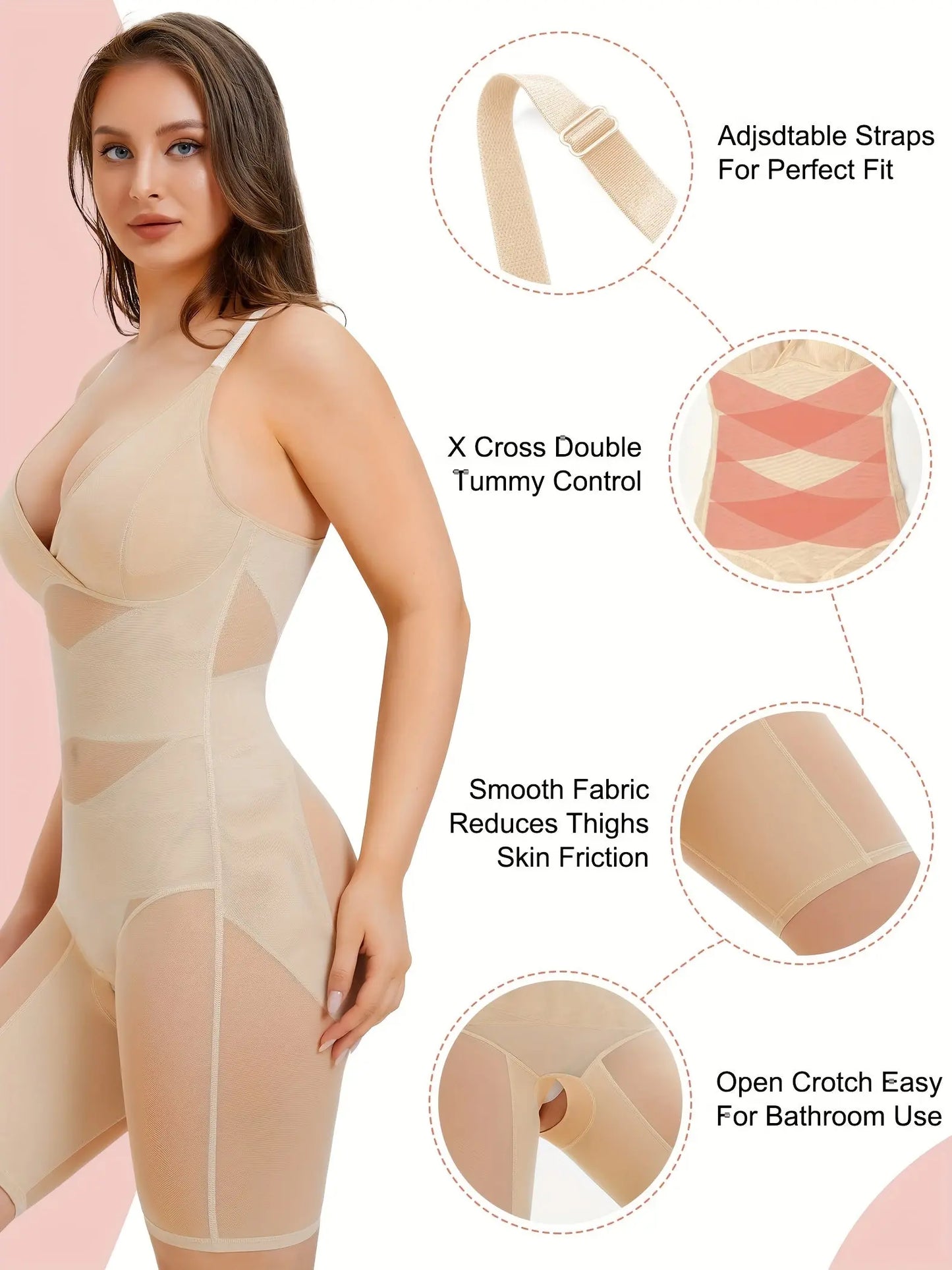 Women's Bodysuit Shapewear: Tummy Control, Butt Lifter, Full Body Shaper, Seamless Thigh Slimmer, V-Neck Jumpsuit MyFave Boutique